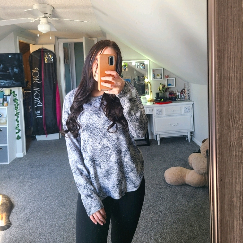 Textured grey long sleeve